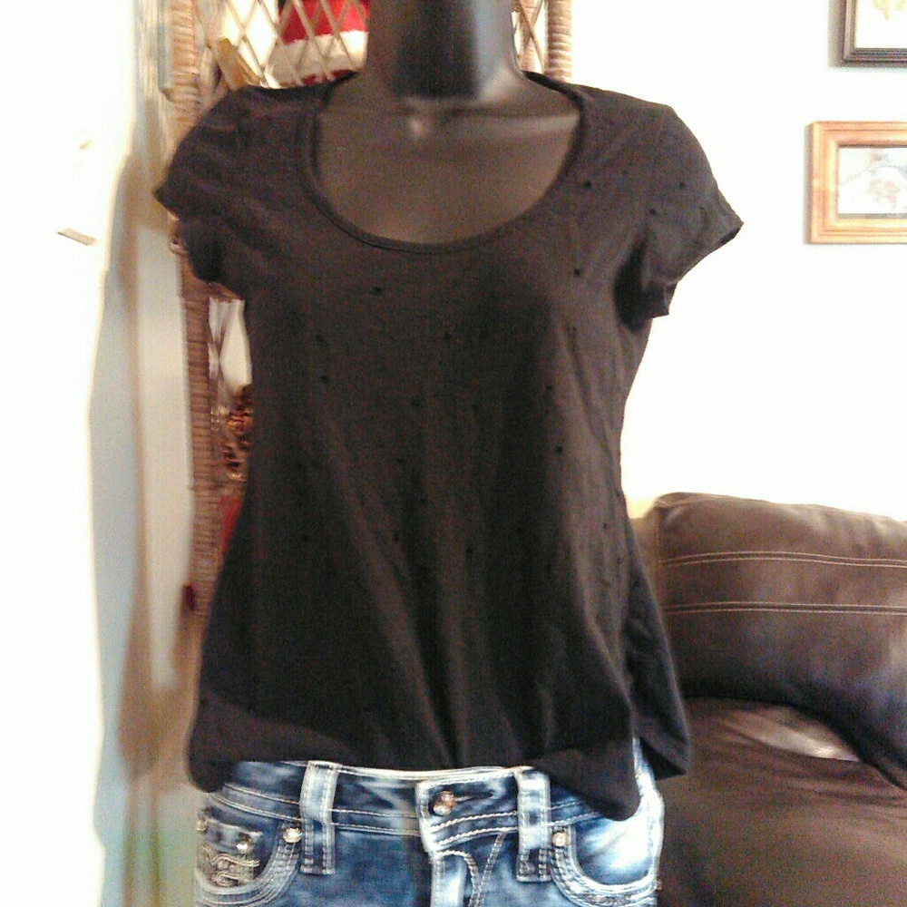 💥Holey Little Black Tee💣